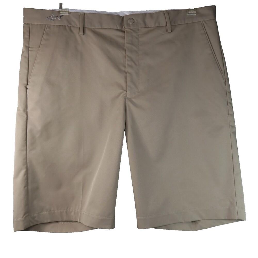 NEW Greg Norman Men's Size 38 Microlux ML75 Golf Shorts Khaki Stretch NWOT